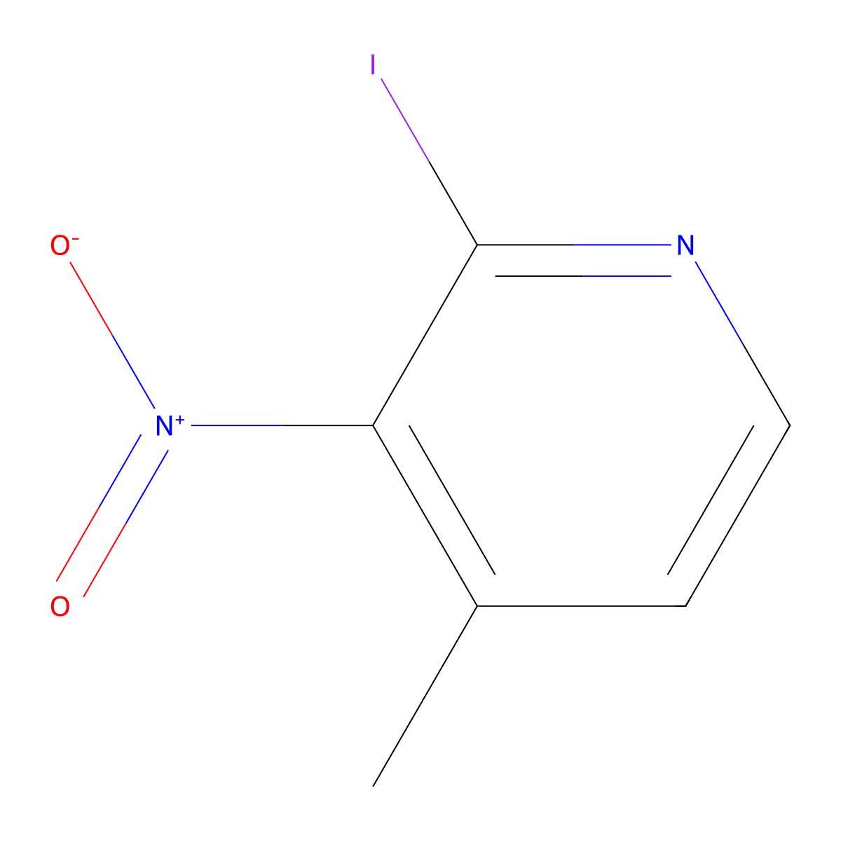 2-Iodo-4-methyl-3-nitropyridine molecular structure, CAS 1163297-86-6