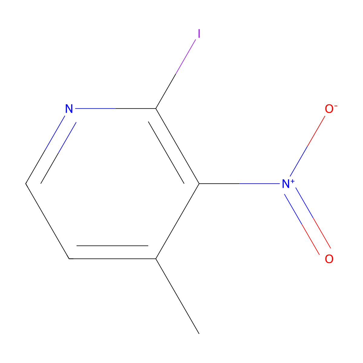 2-Iodo-4-methyl-3-nitropyridine molecular structure, CAS 1163297-86-6