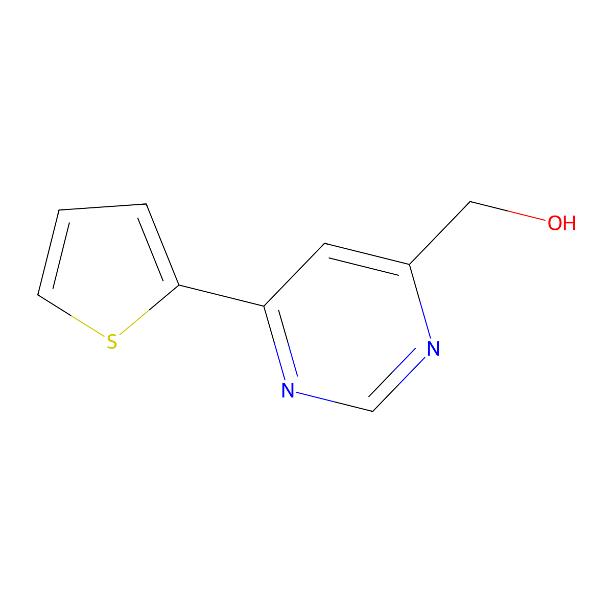 [6-(Thiophen-2-yl)pyrimidin-4-yl]methanol molecular structure, CAS 1163299-82-8