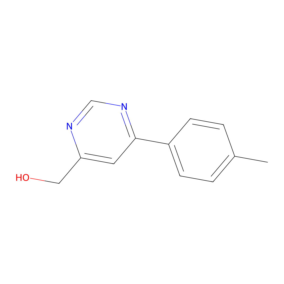 [6-(4-Methylphenyl)pyrimidin-4-yl]methanol molecular structure, CAS 1163299-84-0