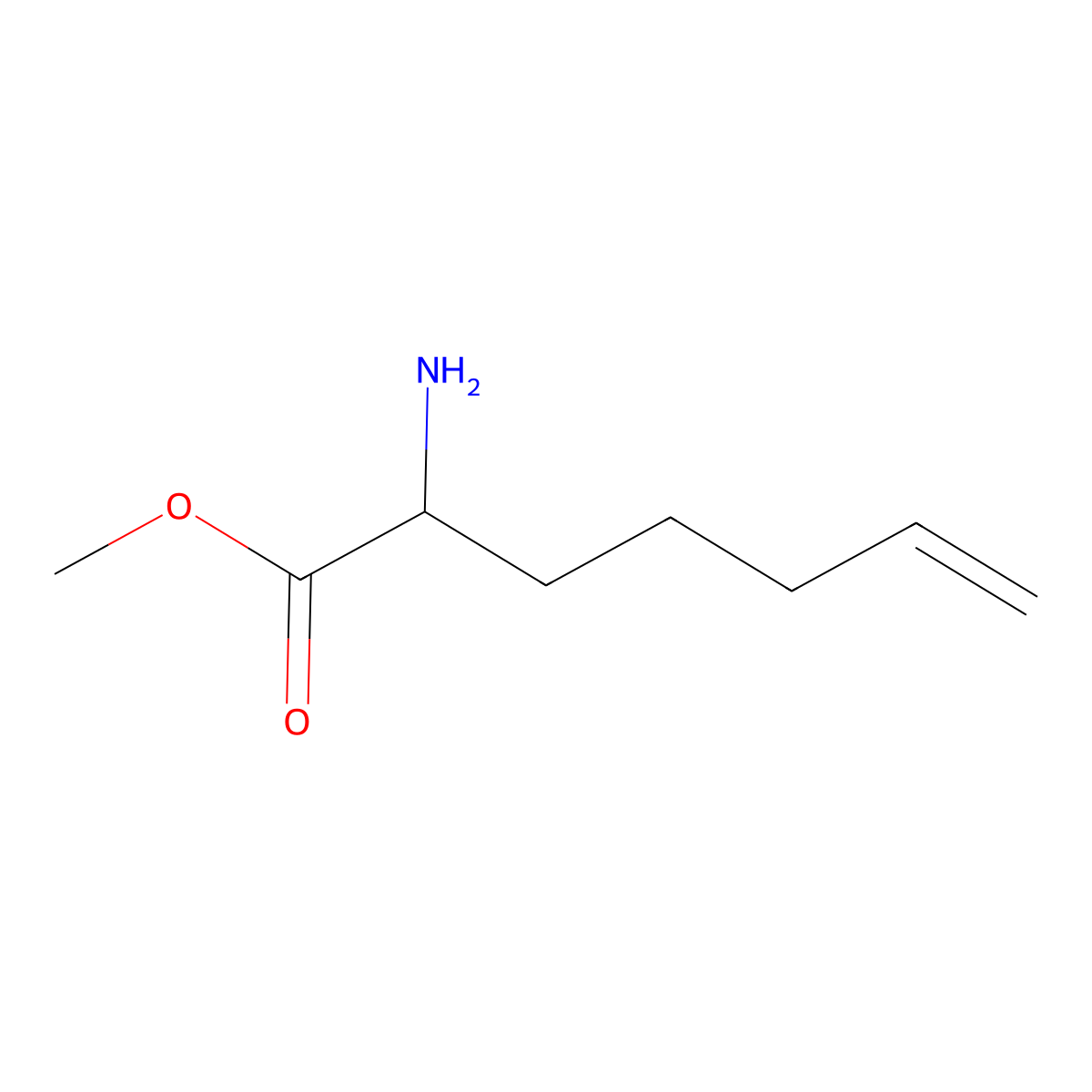 Methyl 2-aminohept-6-enoate molecular structure, CAS 116330-67-7