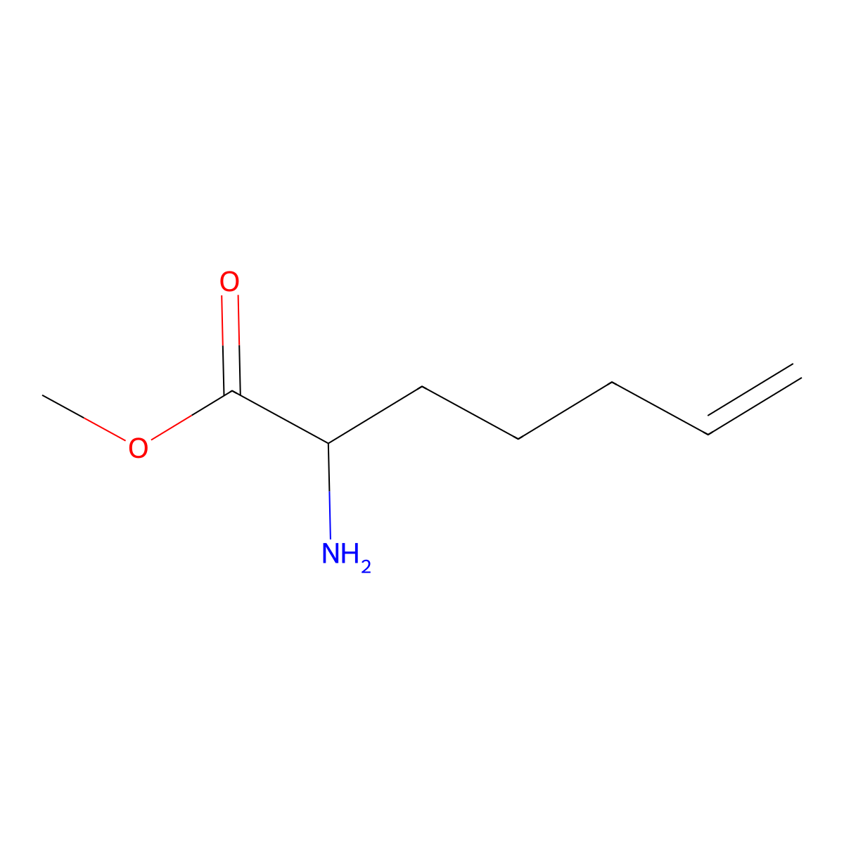 Methyl 2-aminohept-6-enoate molecular structure, CAS 116330-67-7