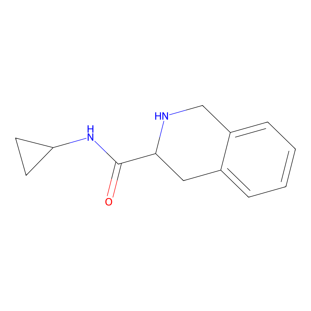 N-cyclopropyl-1,2,3,4-tetrahydroisoquinoline-3-carboxamide molecular structure, CAS 1163301-35-6