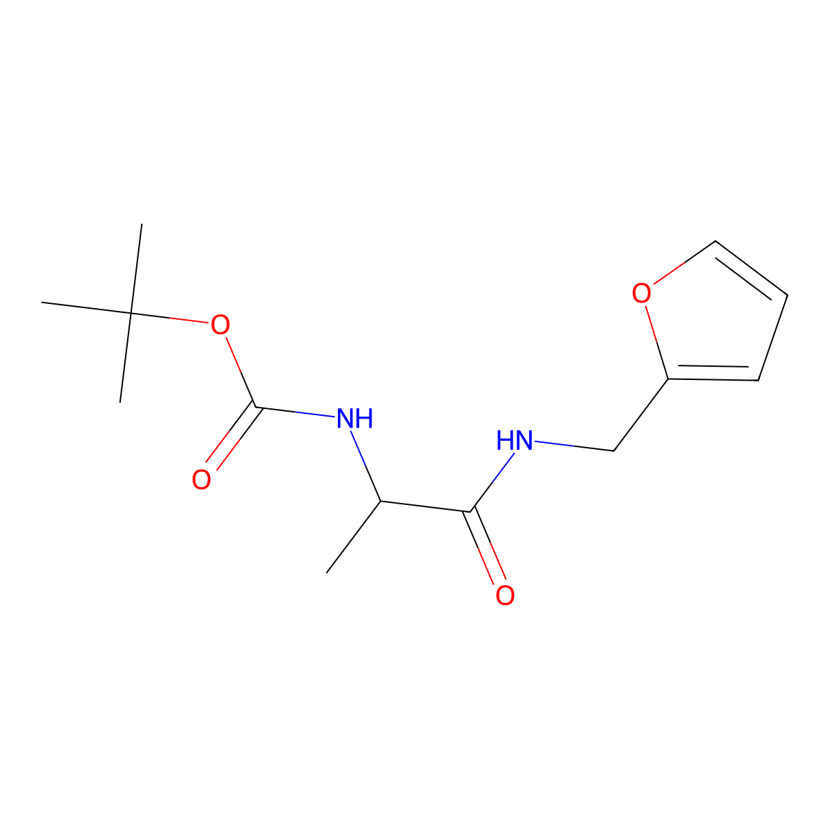 tert-butyl N-(1-{[(furan-2-yl)methyl]carbamoyl}ethyl)carbamate molecular structure, CAS 1163303-65-8