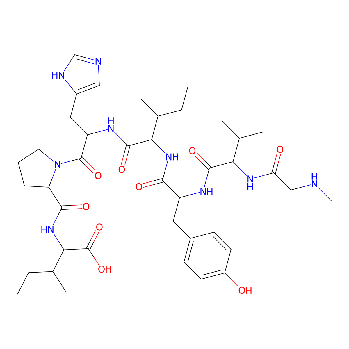 angiotensin III, Sar(1)-Ile(7)- molecular structure, CAS 116331-58-9