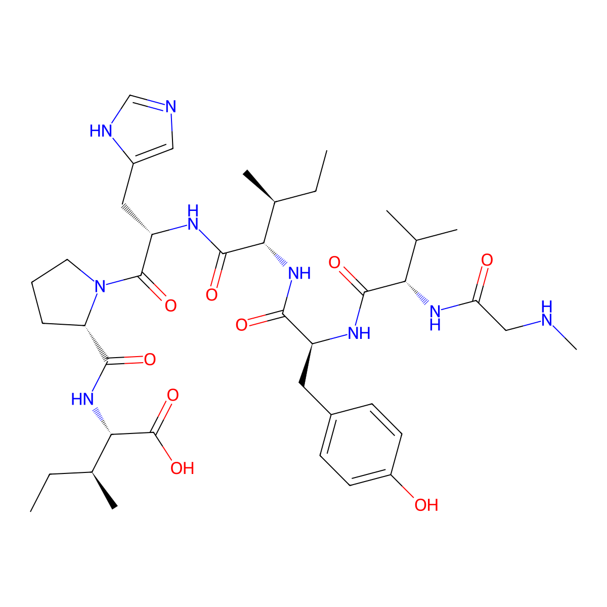 angiotensin III, Sar(1)-Ile(7)- molecular structure, CAS 116331-58-9