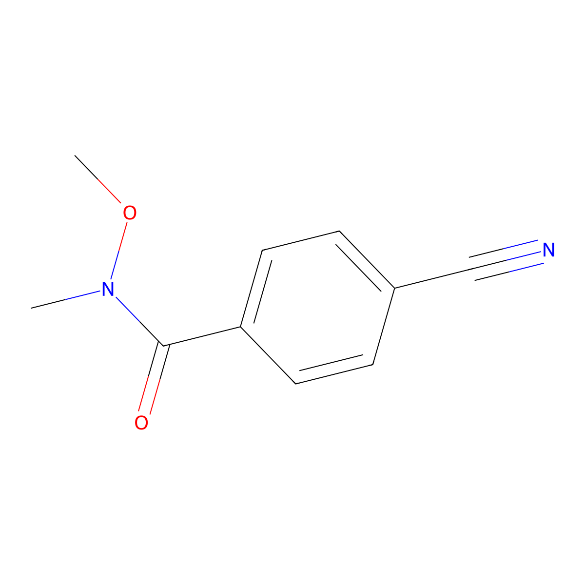 4-cyano-N-methoxy-N-methylbenzamide molecular structure, CAS 116332-64-0