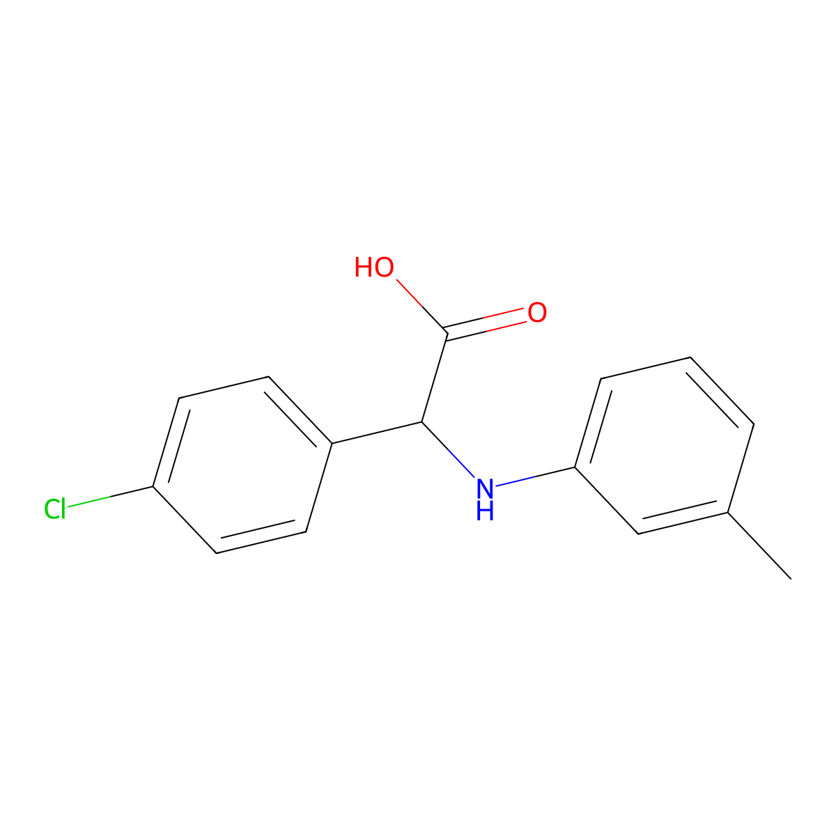(4-Chloro-phenyl)-m-tolylamino-acetic acid molecular structure, CAS 116340-30-8