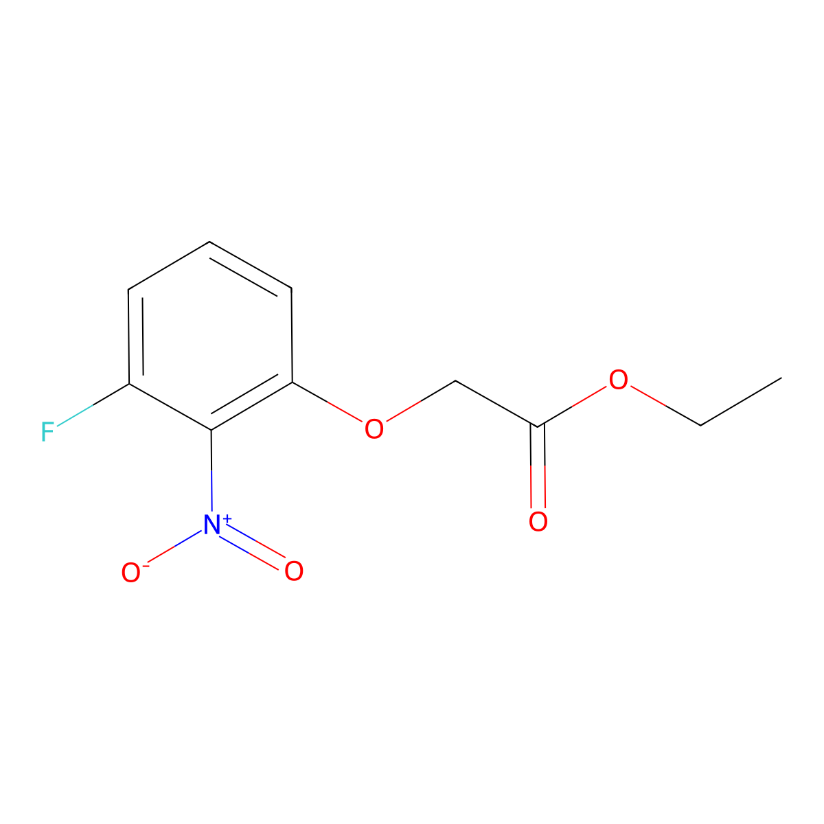 Ethyl 2-(3-fluoro-2-nitrophenoxy)acetate molecular structure, CAS 116342-63-3
