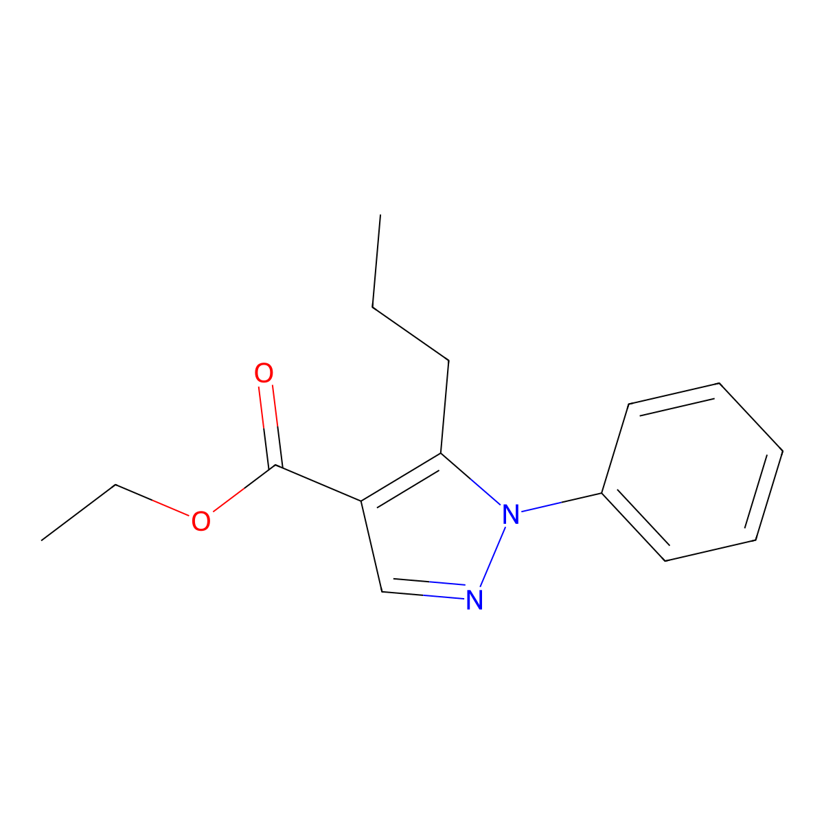ethyl 1-phenyl-5-propyl-1H-pyrazole-4-carboxylate molecular structure, CAS 116344-12-8