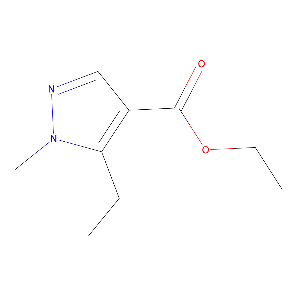 ethyl 5-ethyl-1-methyl-1H-pyrazole-4-carboxylate molecular structure, CAS 116344-24-2