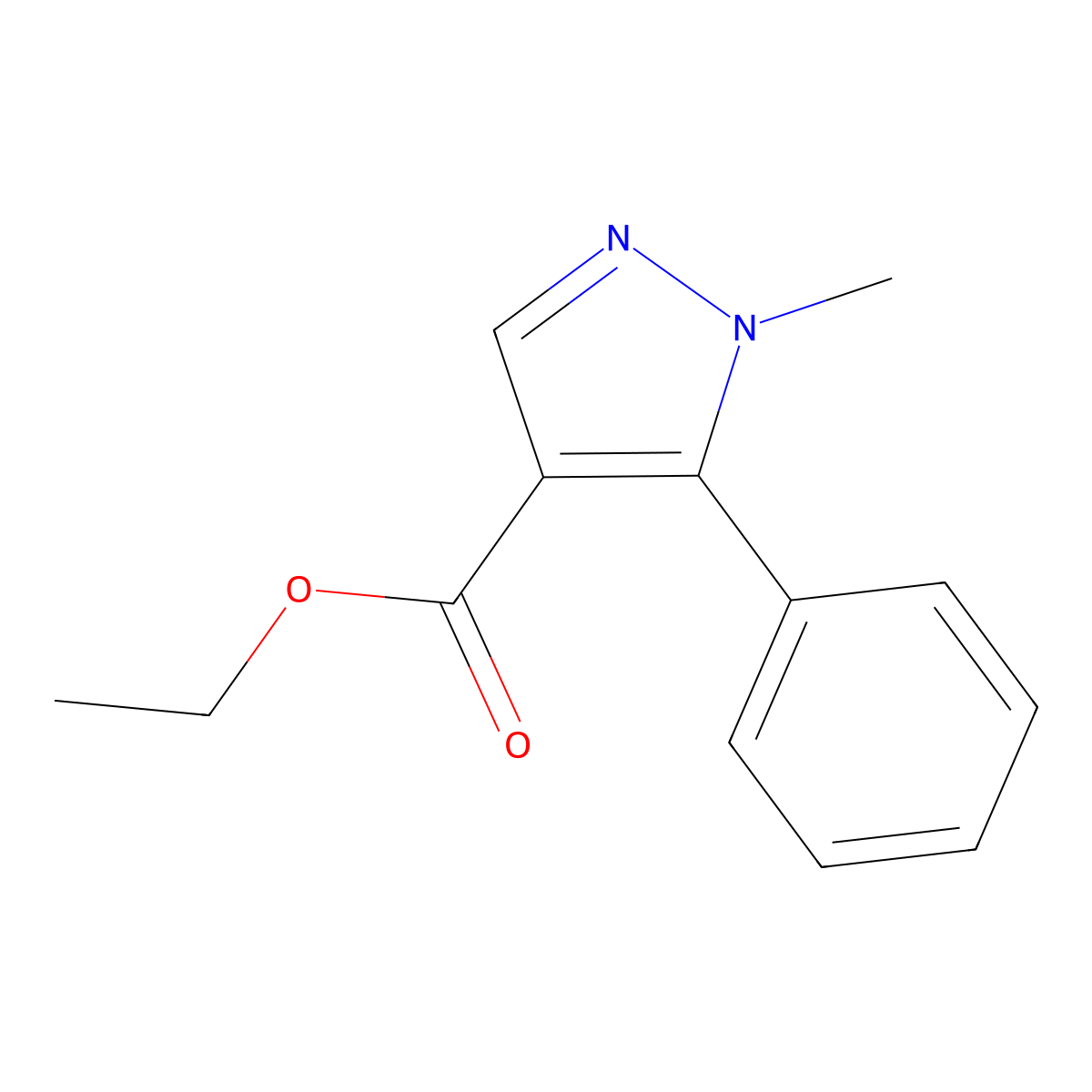 Ethyl 1-methyl-5-phenyl-1h-pyrazole-4-carboxylate molecular structure, CAS 116344-32-2
