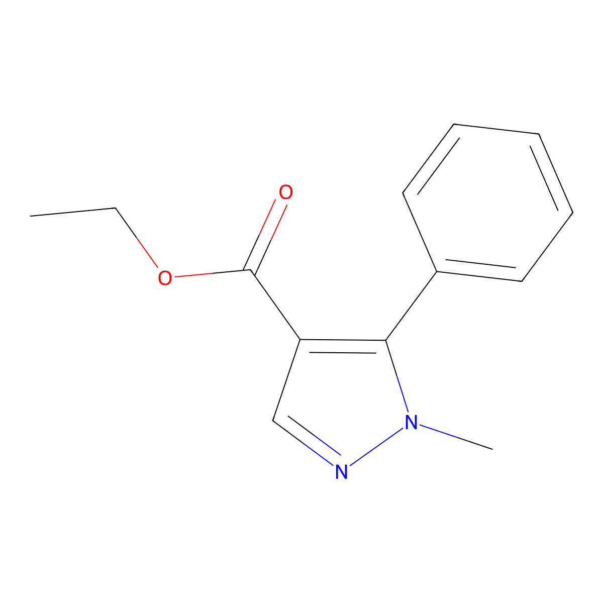 Ethyl 1-methyl-5-phenyl-1h-pyrazole-4-carboxylate molecular structure, CAS 116344-32-2