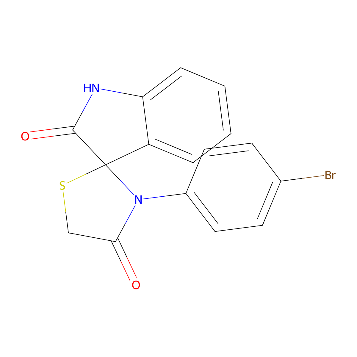 3-(4-bromophenyl)spiro[1,3-thiazolidine-2,3'-1H-indole]-2',4-dione molecular structure, CAS 116344-60-6