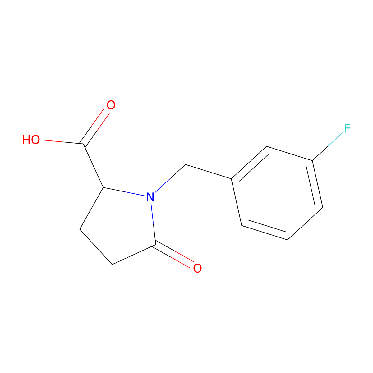 DL-Proline, 1-[(3-fluorophenyl)methyl]-5-oxo- molecular structure, CAS 116344-62-8