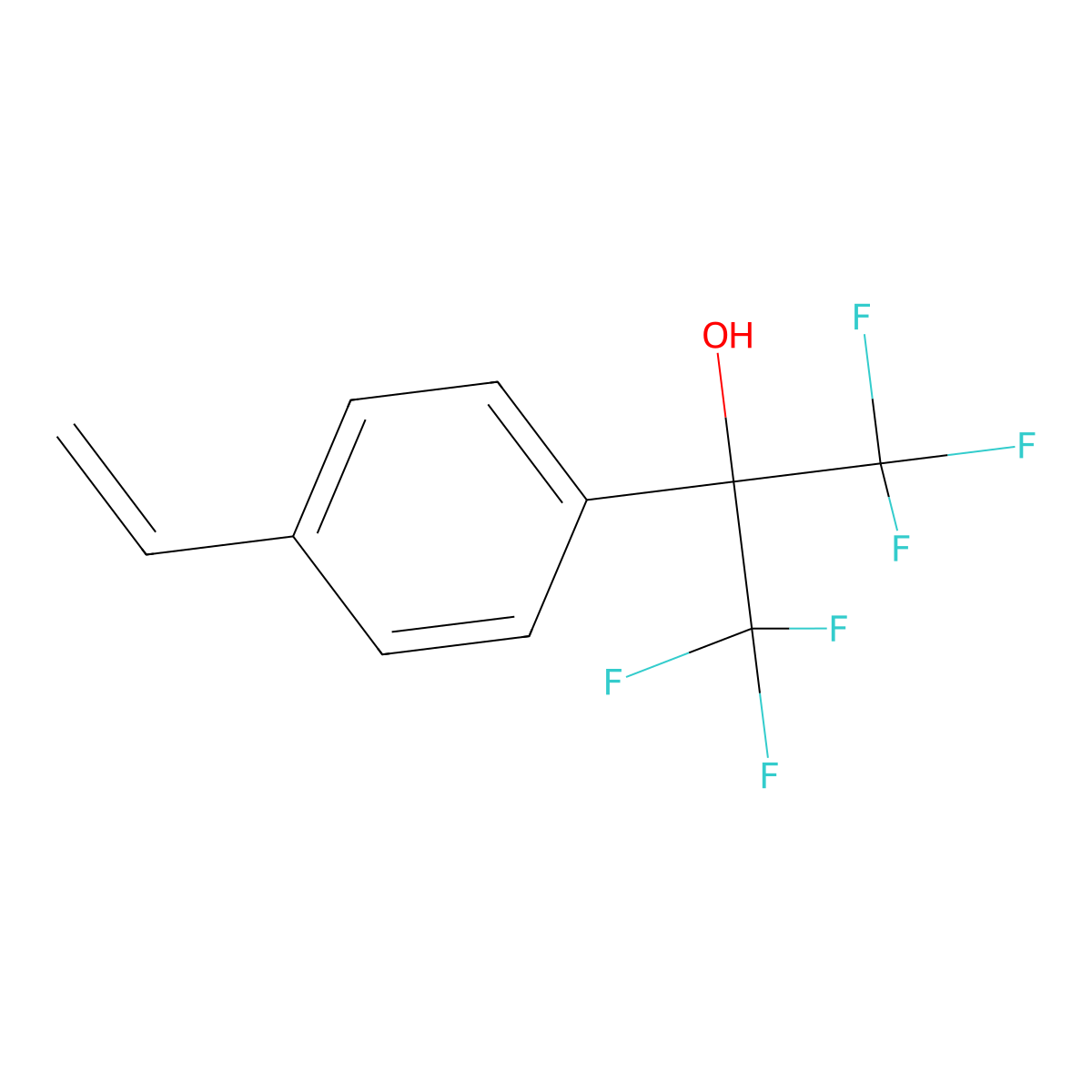 2-(4-Ethenylphenyl)-1,1,1,3,3,3-hexafluoropropan-2-ol molecular structure, CAS 116352-29-5