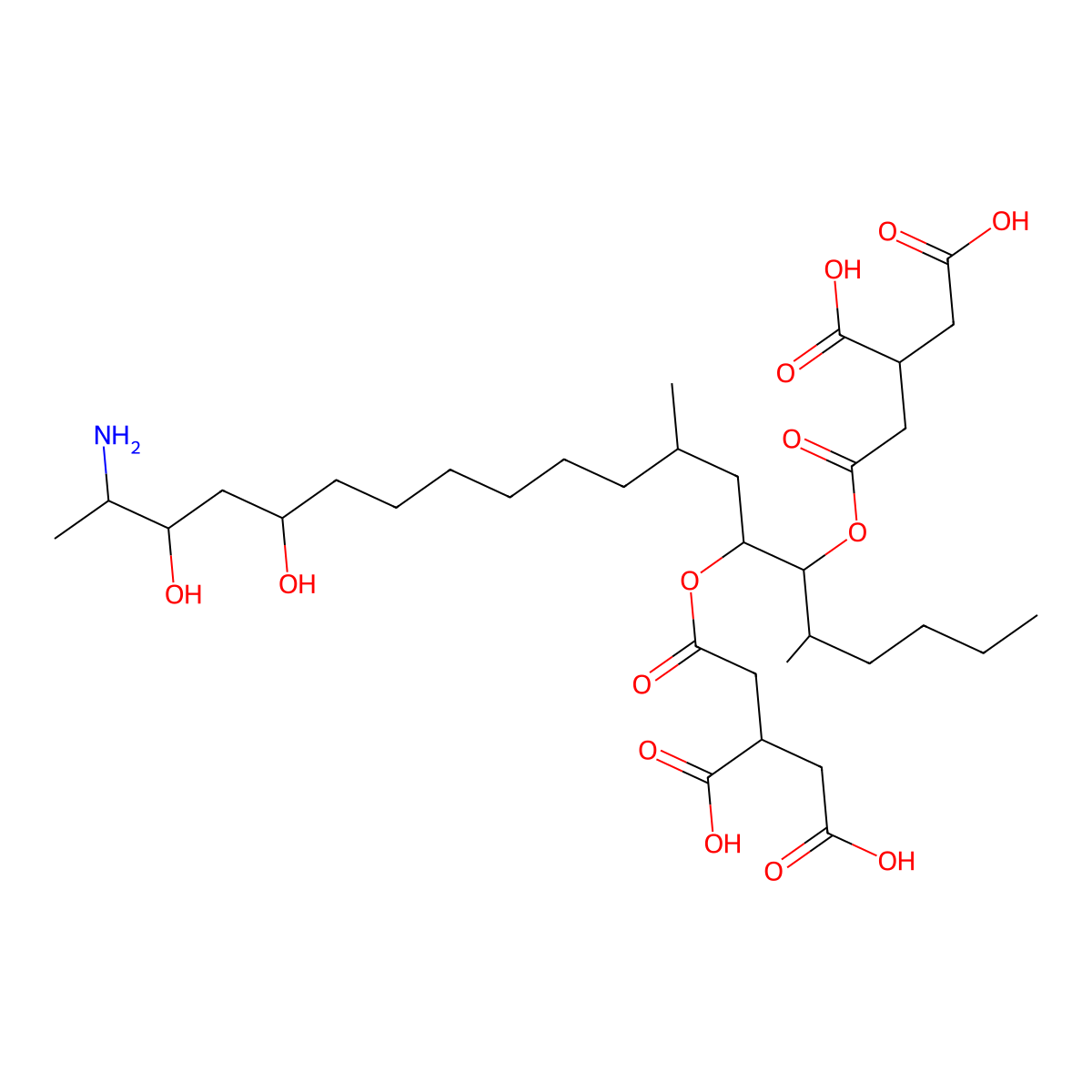 Fumonisin B2 molecular structure, CAS 116355-84-1