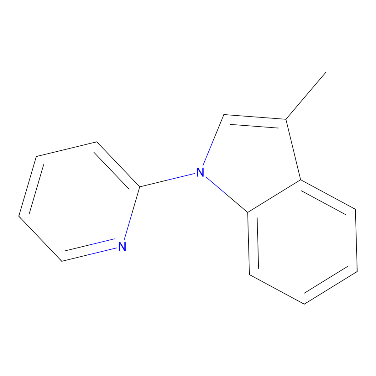 3-Methyl-1-(pyridin-2-yl)-1H-indole molecular structure, CAS 116359-75-2