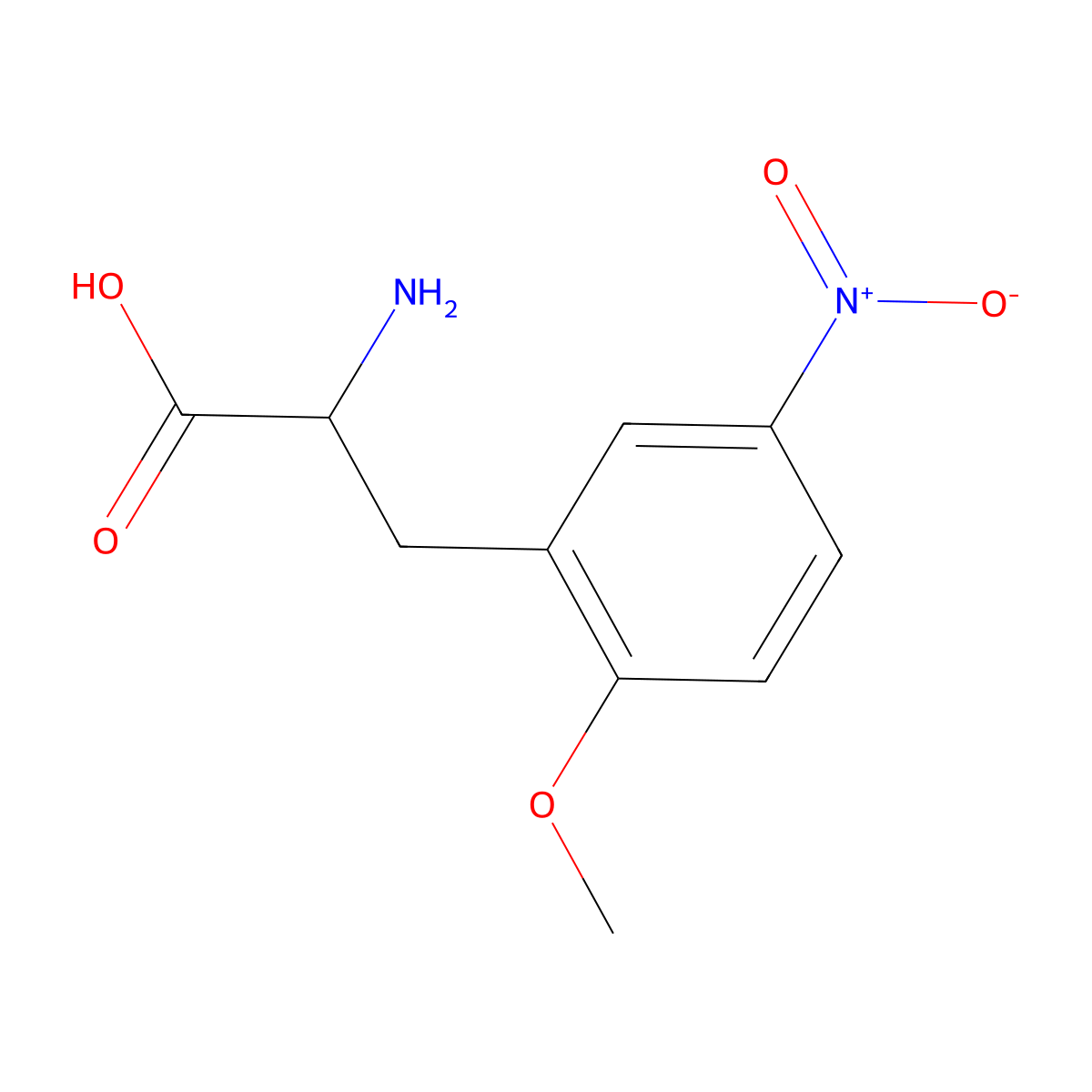 2-Amino-3-(2-methoxy-5-nitrophenyl)propanoic acid molecular structure, CAS 116366-23-5