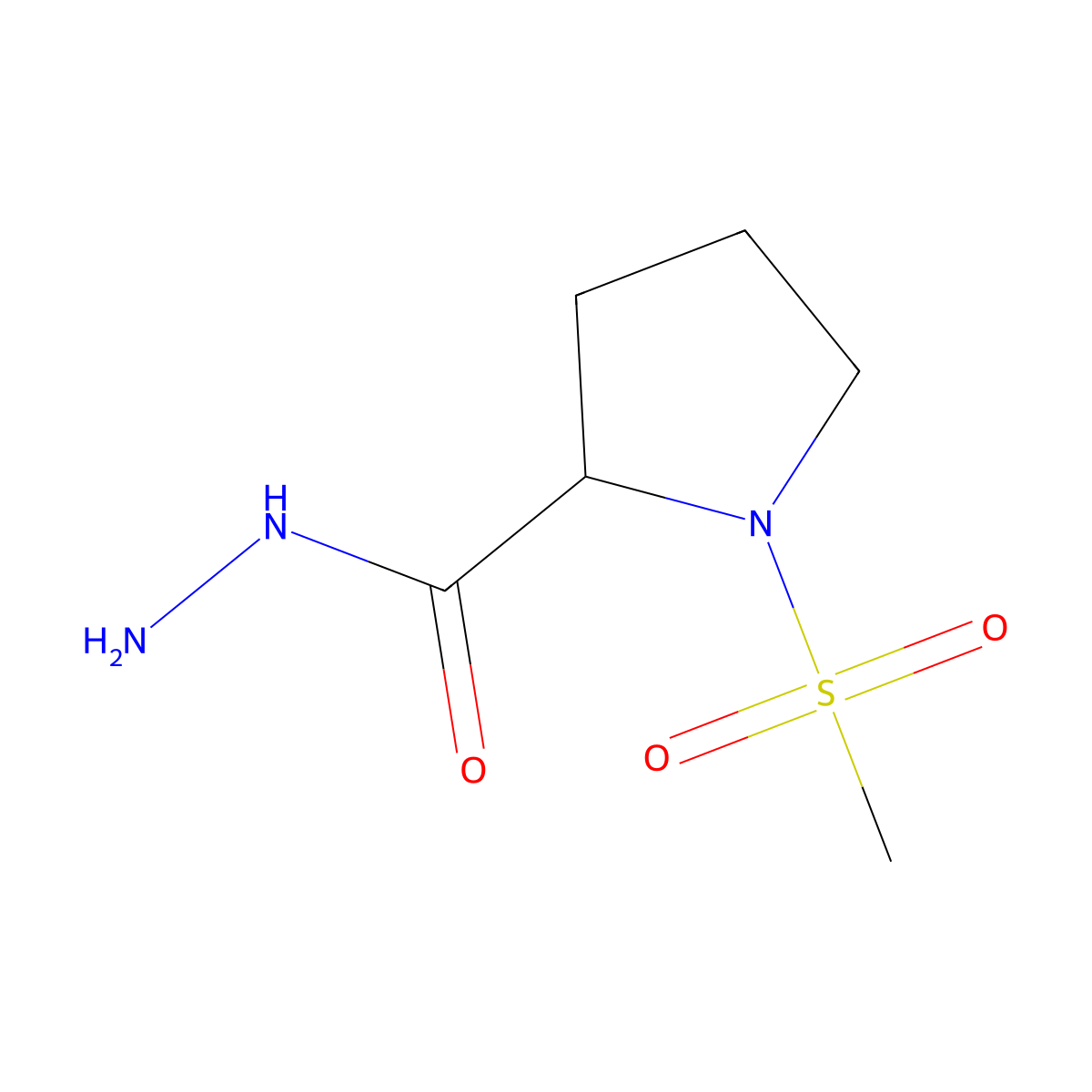 1-(Methylsulfonyl)pyrrolidine-2-carbohydrazide molecular structure, CAS 1163661-09-3