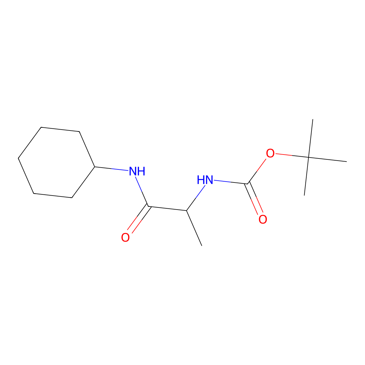 N-Cyclohexyl 2-(boc-amino)propanamide molecular structure, CAS 1163669-00-8
