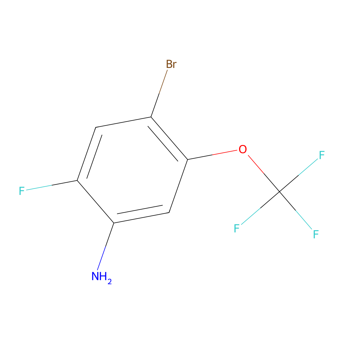 4-Bromo-2-fluoro-5-(trifluoromethoxy)aniline molecular structure, CAS 116367-67-0