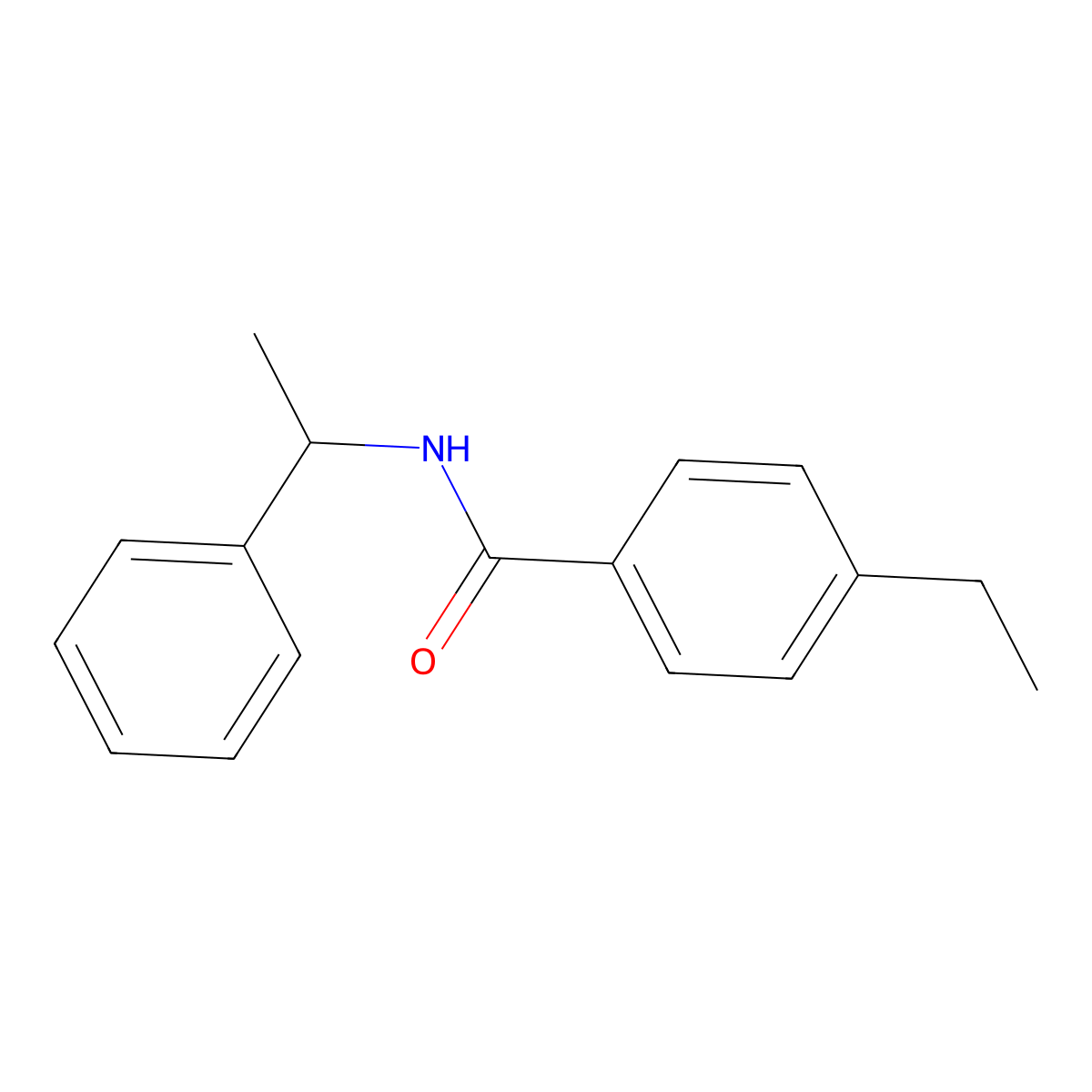 4-ethyl-N-(1-phenylethyl)benzamide molecular structure, CAS 116368-37-7