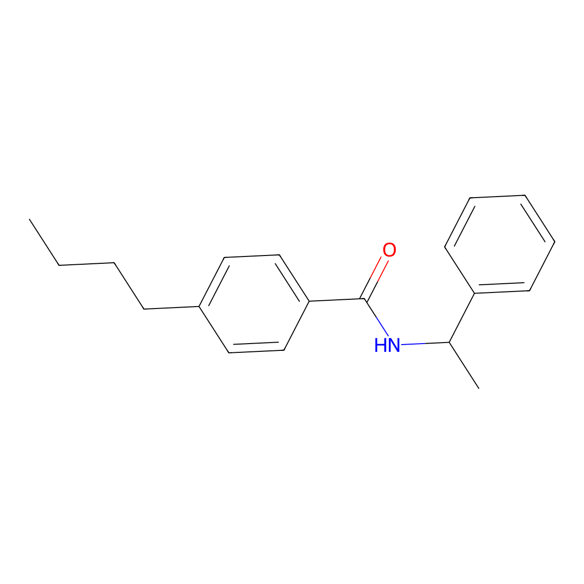 4-butyl-N-(1-phenylethyl)benzamide molecular structure, CAS 116368-40-2
