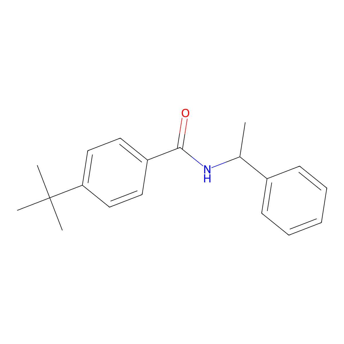 4-Tert-butyl-N-(1-phenylethyl)benzamide molecular structure, CAS 116368-42-4