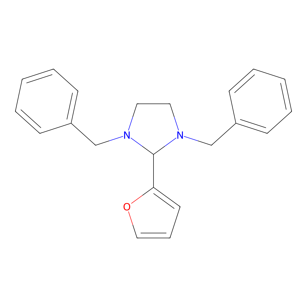 1,3-Dibenzyl-2-(furan-2-yl)imidazolidine molecular structure, CAS 116368-63-9