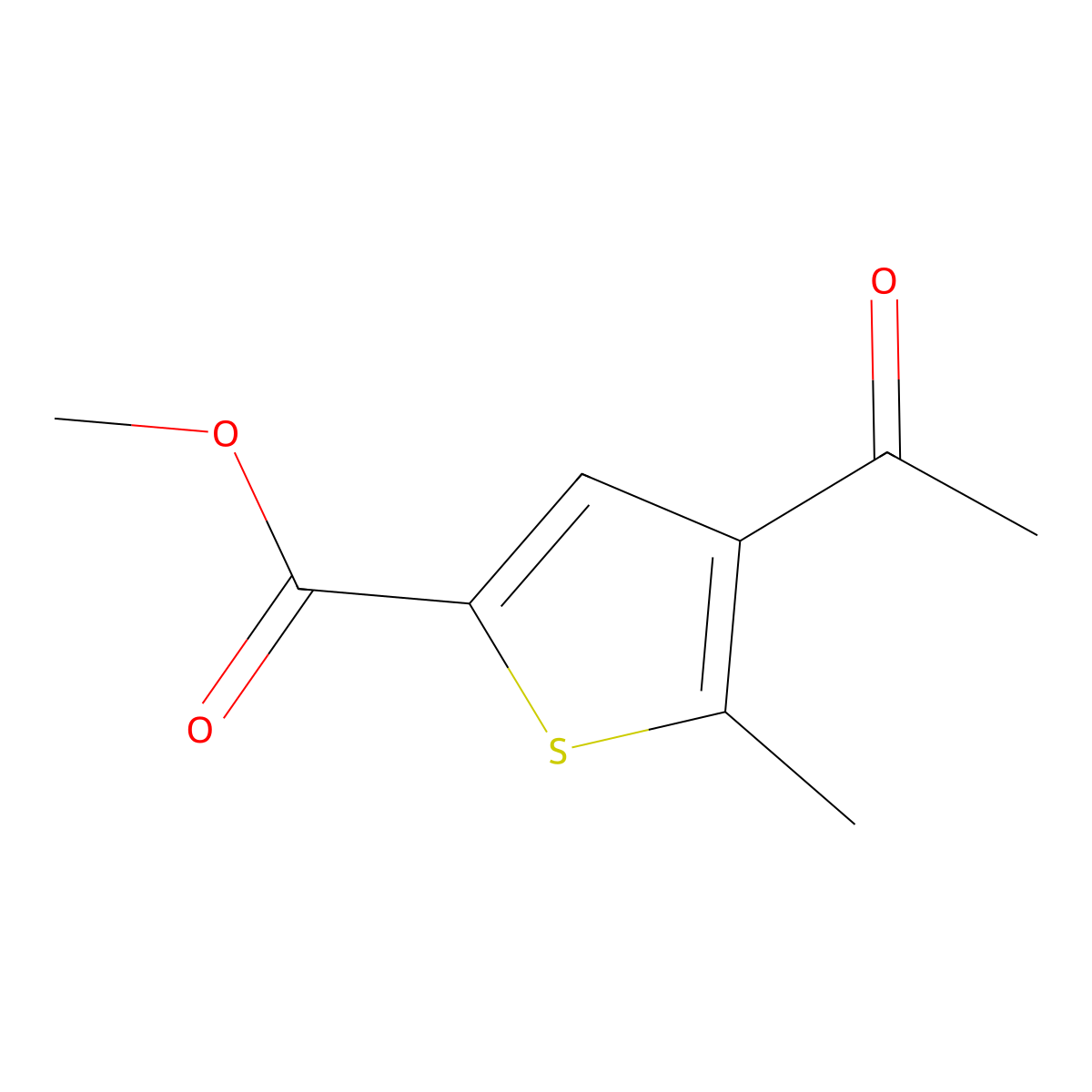 Methyl 4-acetyl-5-methylthiophene-2-carboxylate molecular structure, CAS 116368-65-1