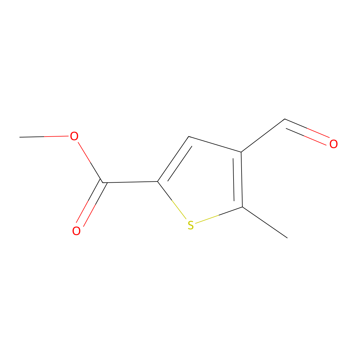 Methyl 4-formyl-5-methylthiophene-2-carboxylate molecular structure, CAS 116368-68-4
