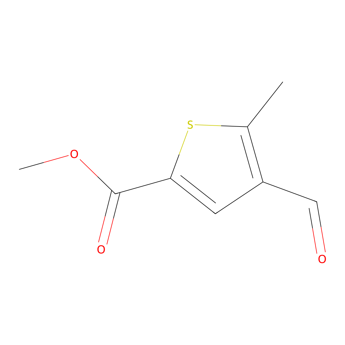 Methyl 4-formyl-5-methylthiophene-2-carboxylate molecular structure, CAS 116368-68-4