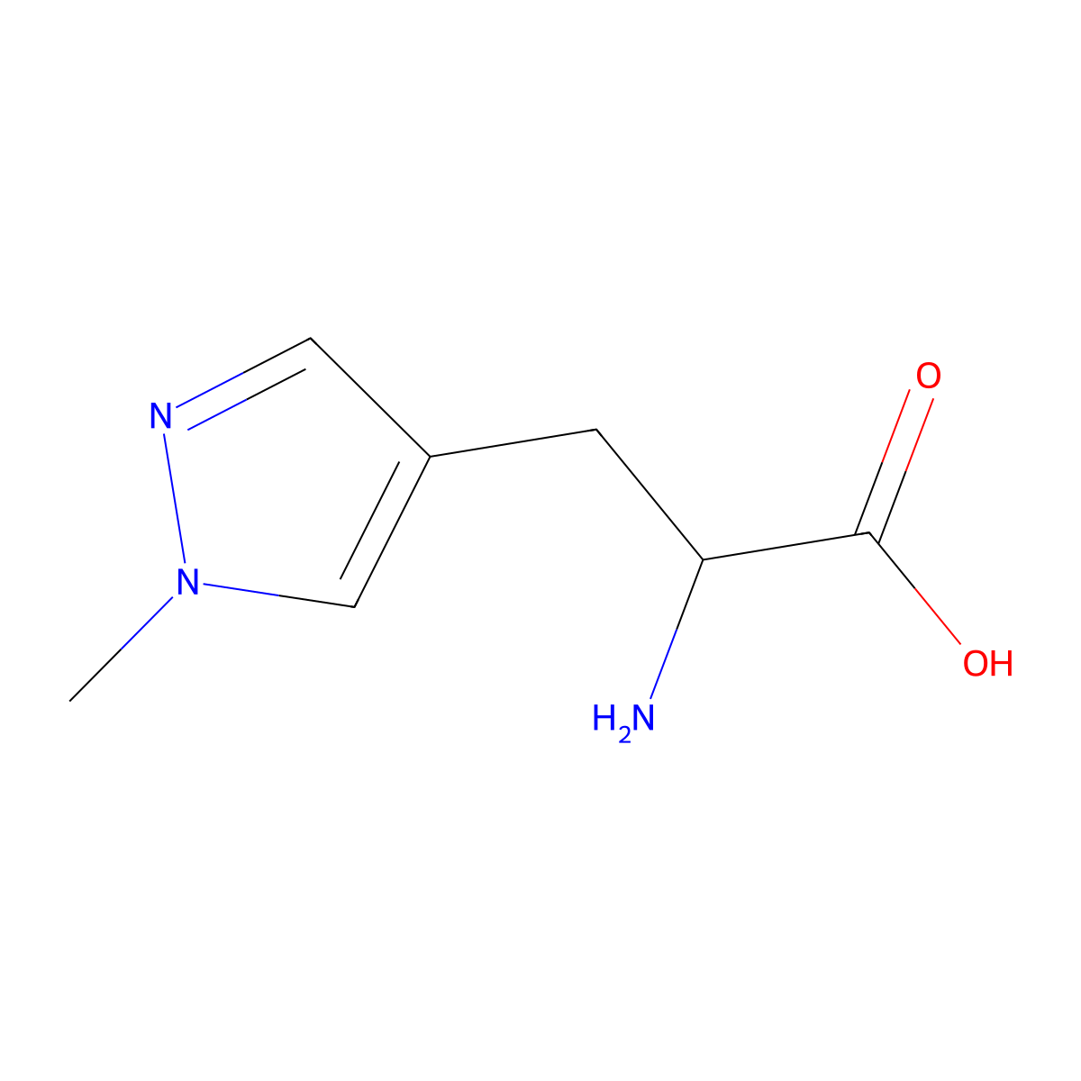 2-amino-3-(1-methyl-1H-pyrazol-4-yl)propanoic acid molecular structure, CAS 1163680-59-8