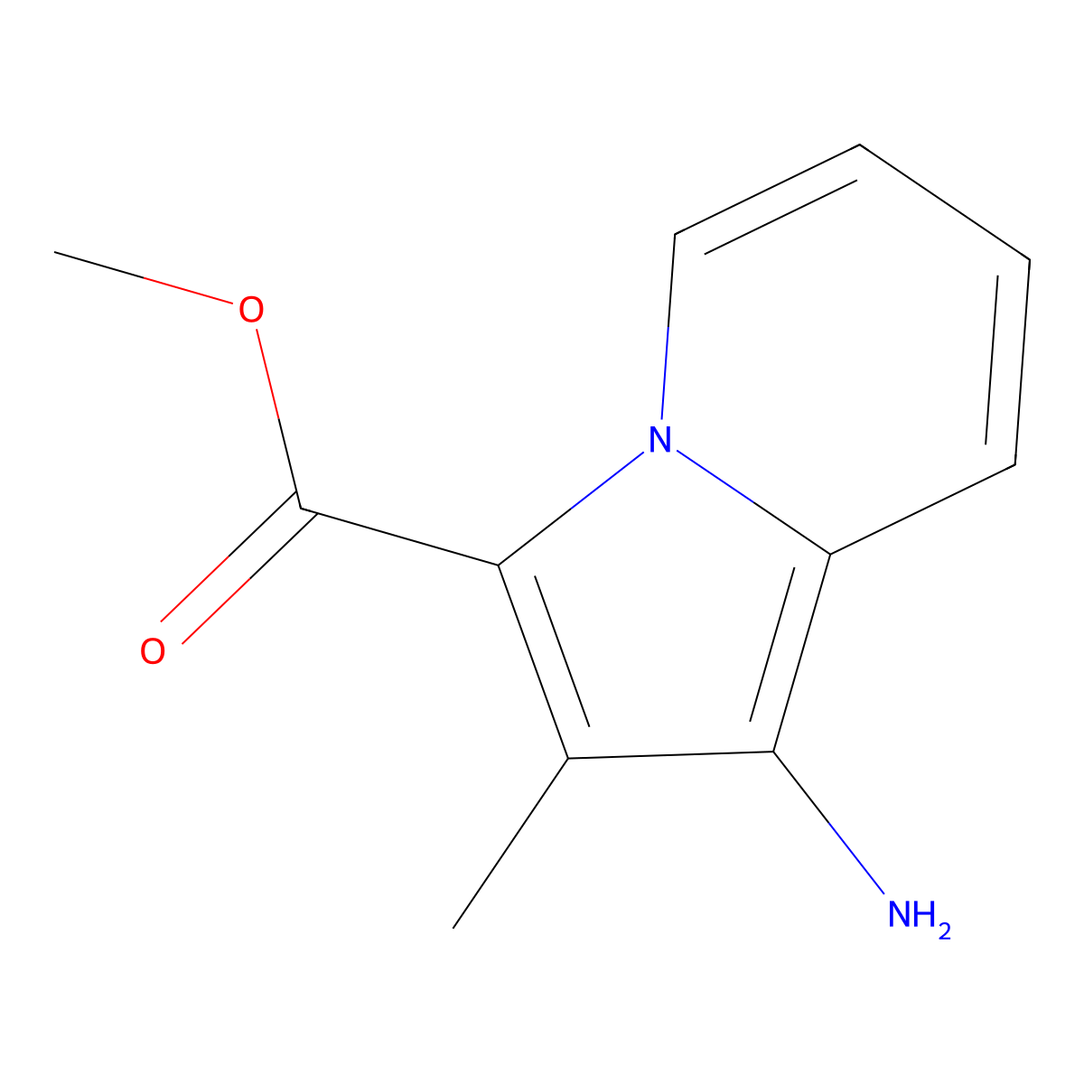 Methyl 1-amino-2-methylindolizine-3-carboxylate molecular structure, CAS 1163682-82-3