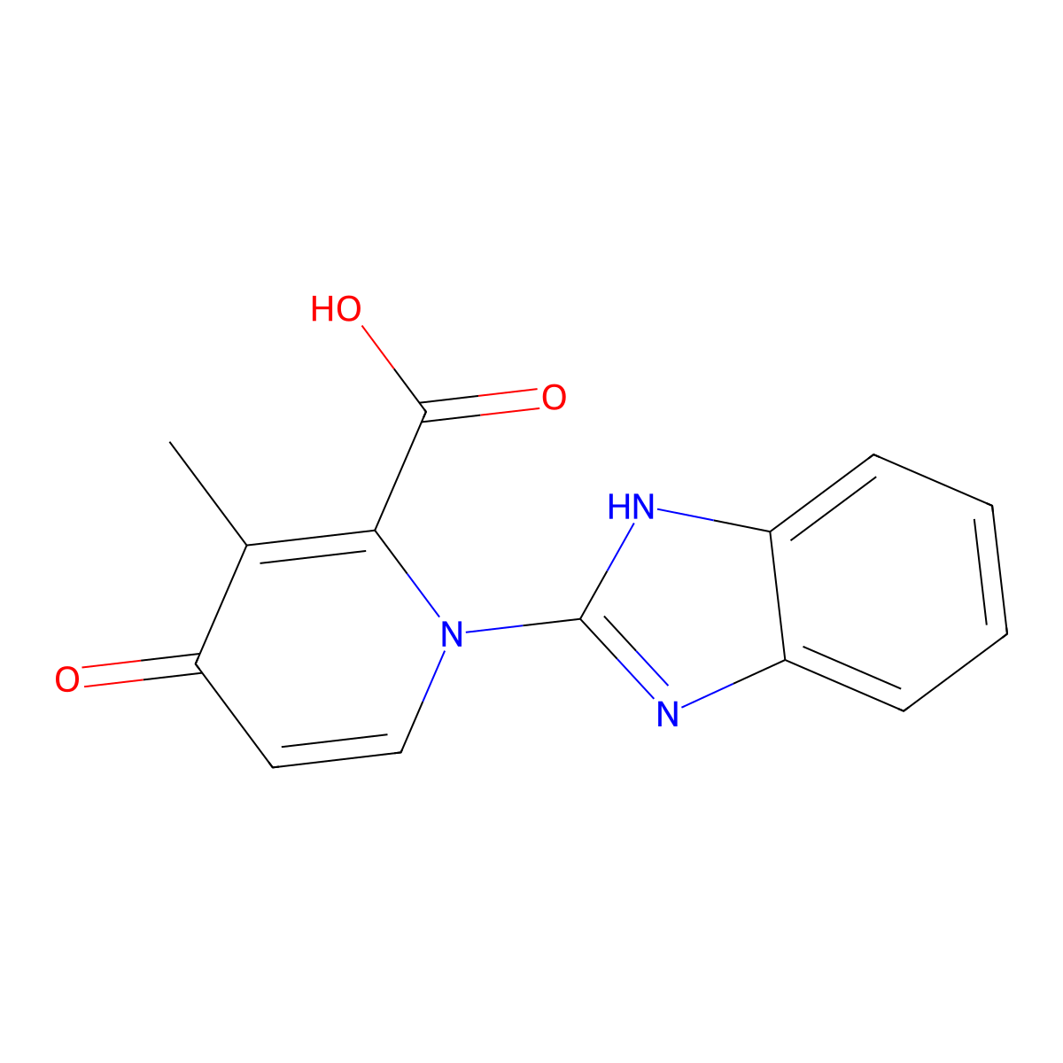 1-(1H-Benzimidazol-2-yl)-3-methyl-4-oxo-1,4-dihydropyridine-2-carboxylic acid molecular structure, CAS 1163685-30-0