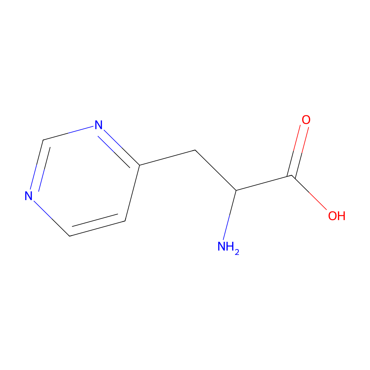 (2S)-2-Amino-3-(pyrimidin-4-YL)propanoic acid molecular structure, CAS 1163688-29-6