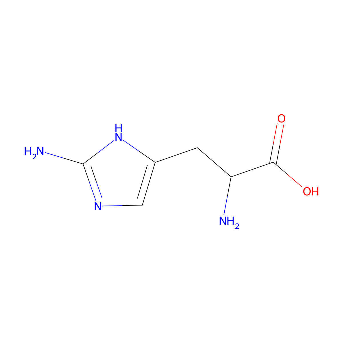 (2R)-2-amino-3-(2-amino-1H-imidazol-4-yl)propanoic acid molecular structure, CAS 1163688-38-7