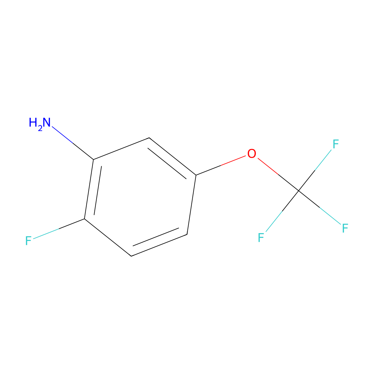 2-Fluoro-5-(trifluoromethoxy)aniline molecular structure, CAS 116369-23-4