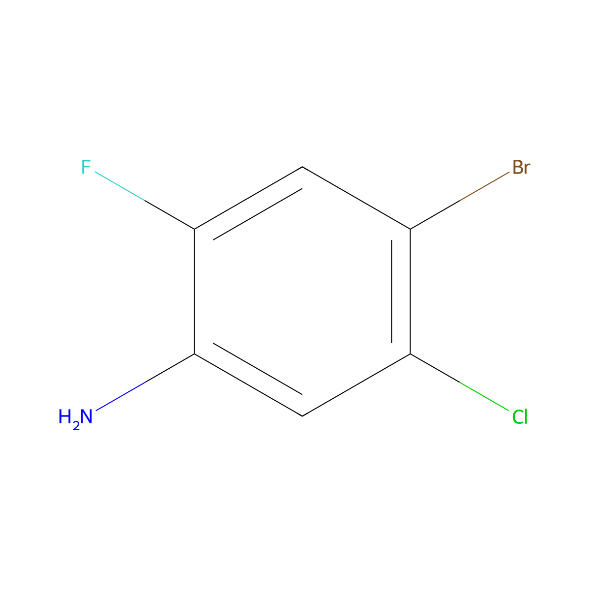 4-Bromo-5-chloro-2-fluoroaniline molecular structure, CAS 116369-24-5