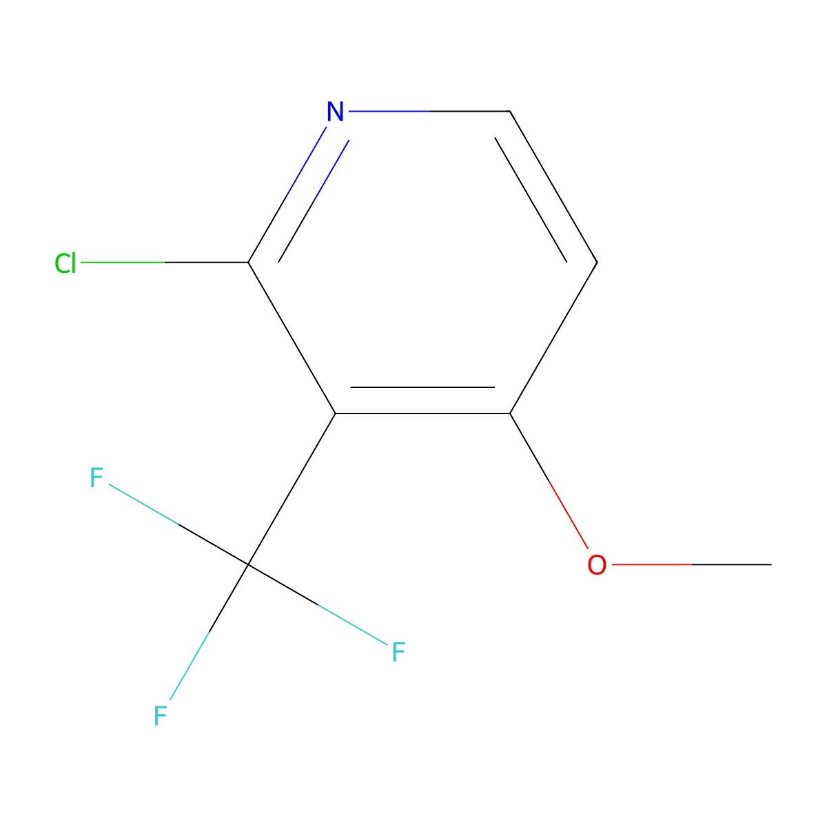2-Chloro-4-methoxy-3-(trifluoromethyl)pyridine molecular structure, CAS 1163693-02-4