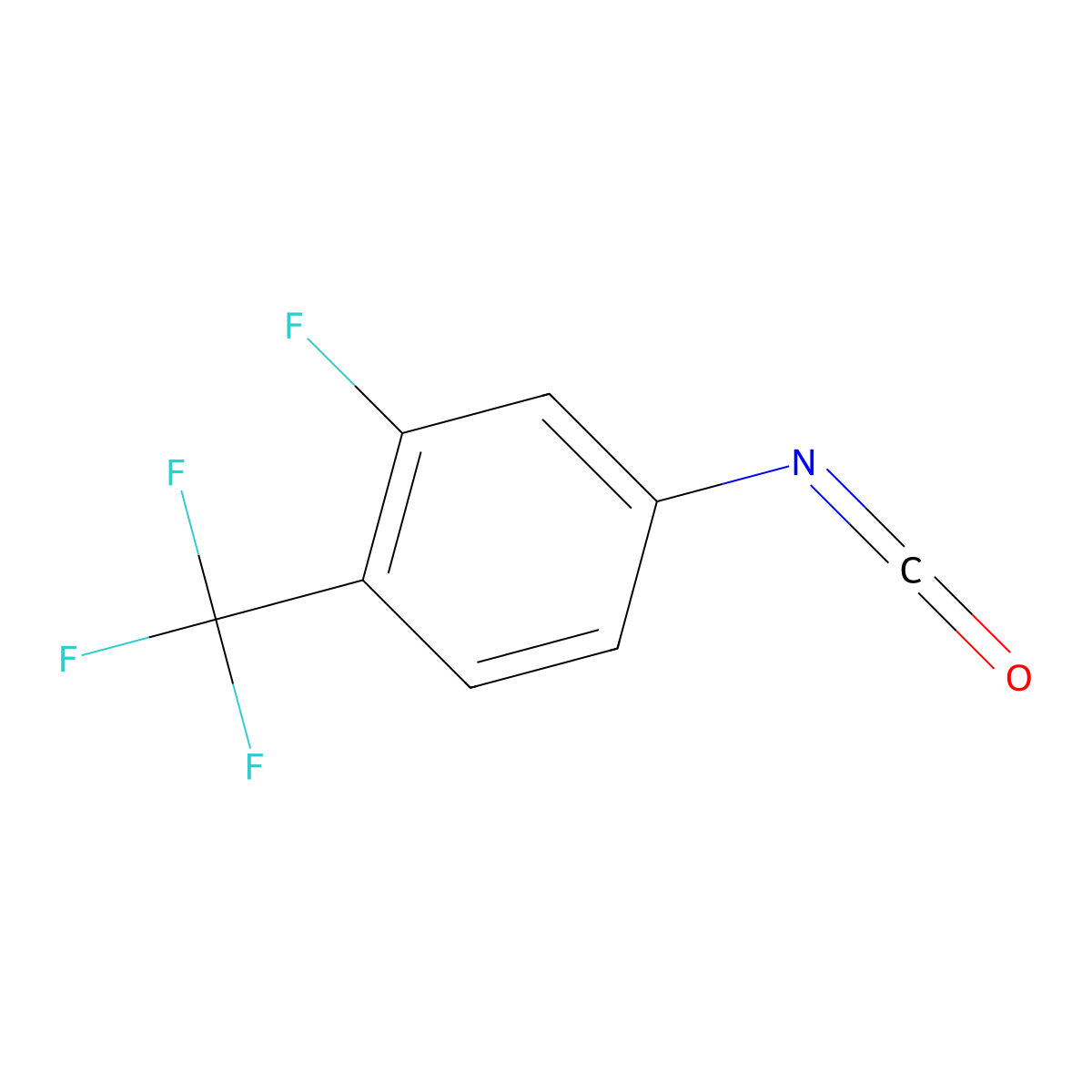 2-Fluoro-4-isocyanato-1-(trifluoromethyl)benzene molecular structure, CAS 116370-63-9