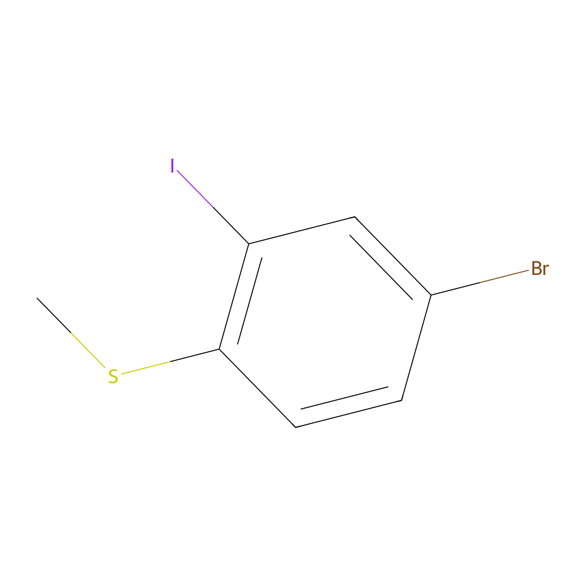 (4-Bromo-2-iodophenyl)(methyl)sulfane molecular structure, CAS 1163701-03-8