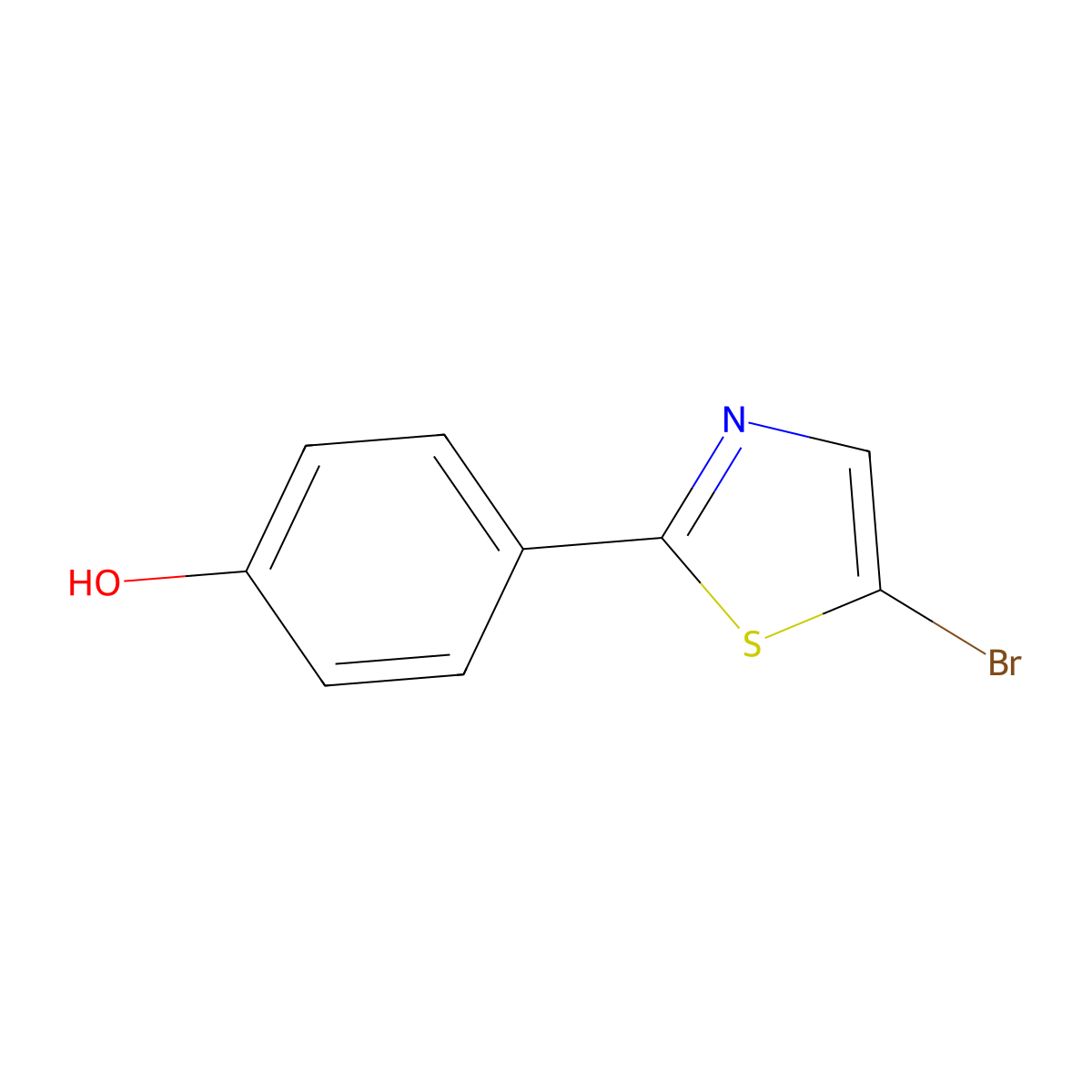 4-(5-Bromo-1,3-thiazol-2-yl)phenol molecular structure, CAS 1163703-60-3
