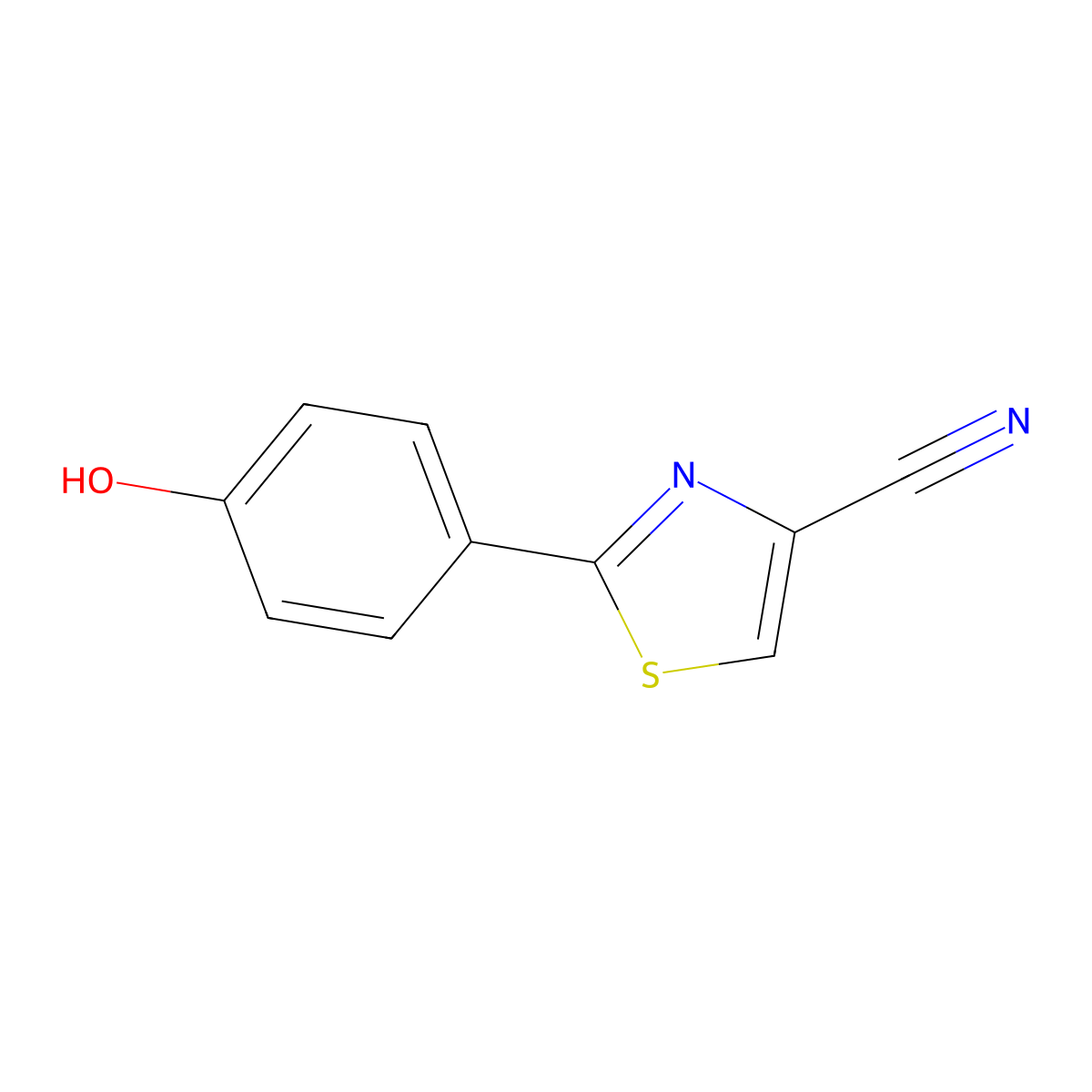 2-(4-Hydroxyphenyl)-4-thiazolecarbonitrile molecular structure, CAS 1163703-61-4