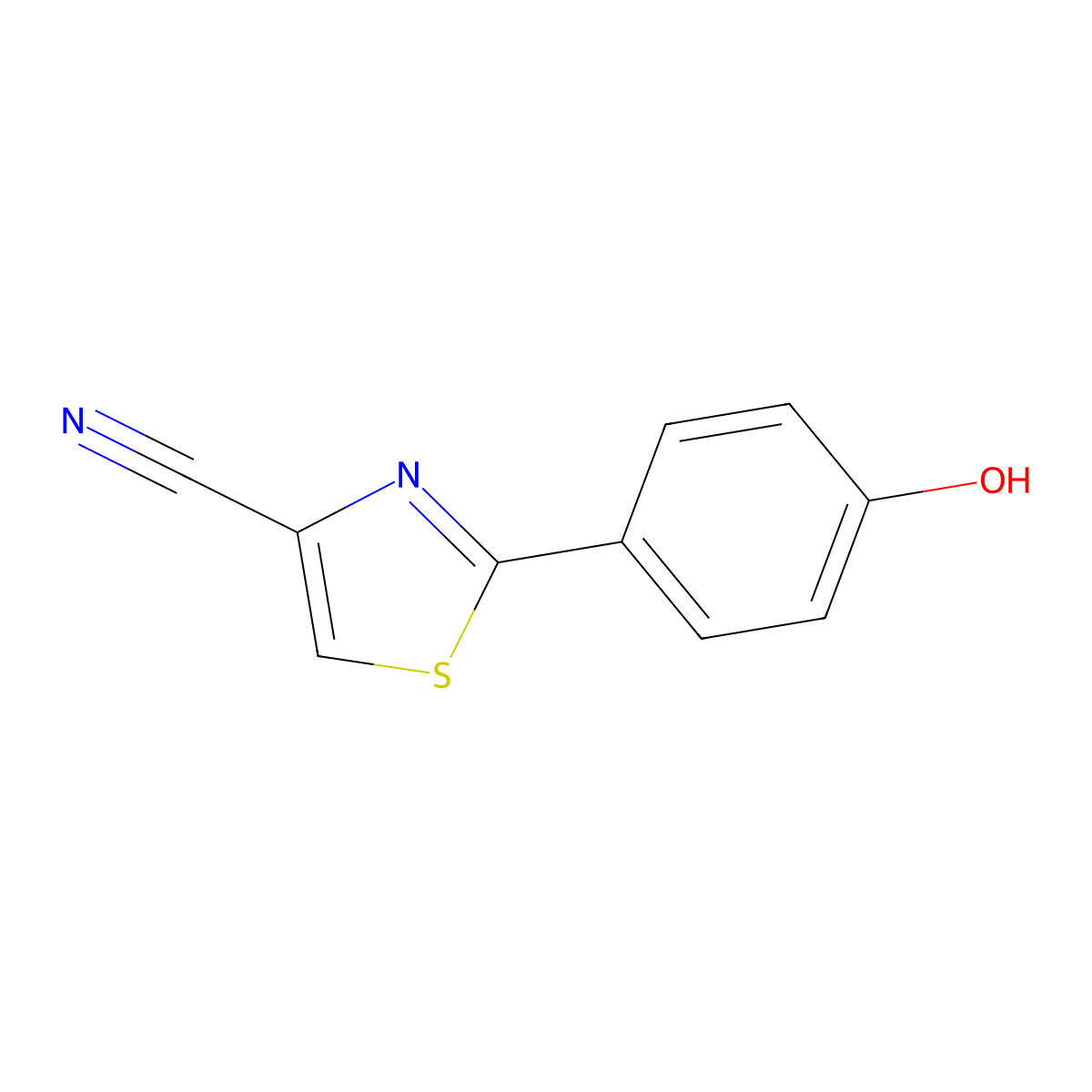 2-(4-Hydroxyphenyl)-4-thiazolecarbonitrile molecular structure, CAS 1163703-61-4