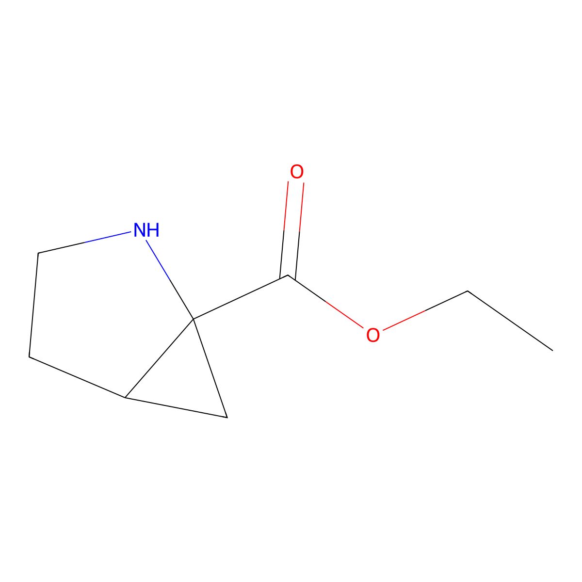 (1S,5R)-2-aza-bicyclo[3.1.0]hexane-1-carboxylic acid ethyl ester molecular structure, CAS 1163707-09-2