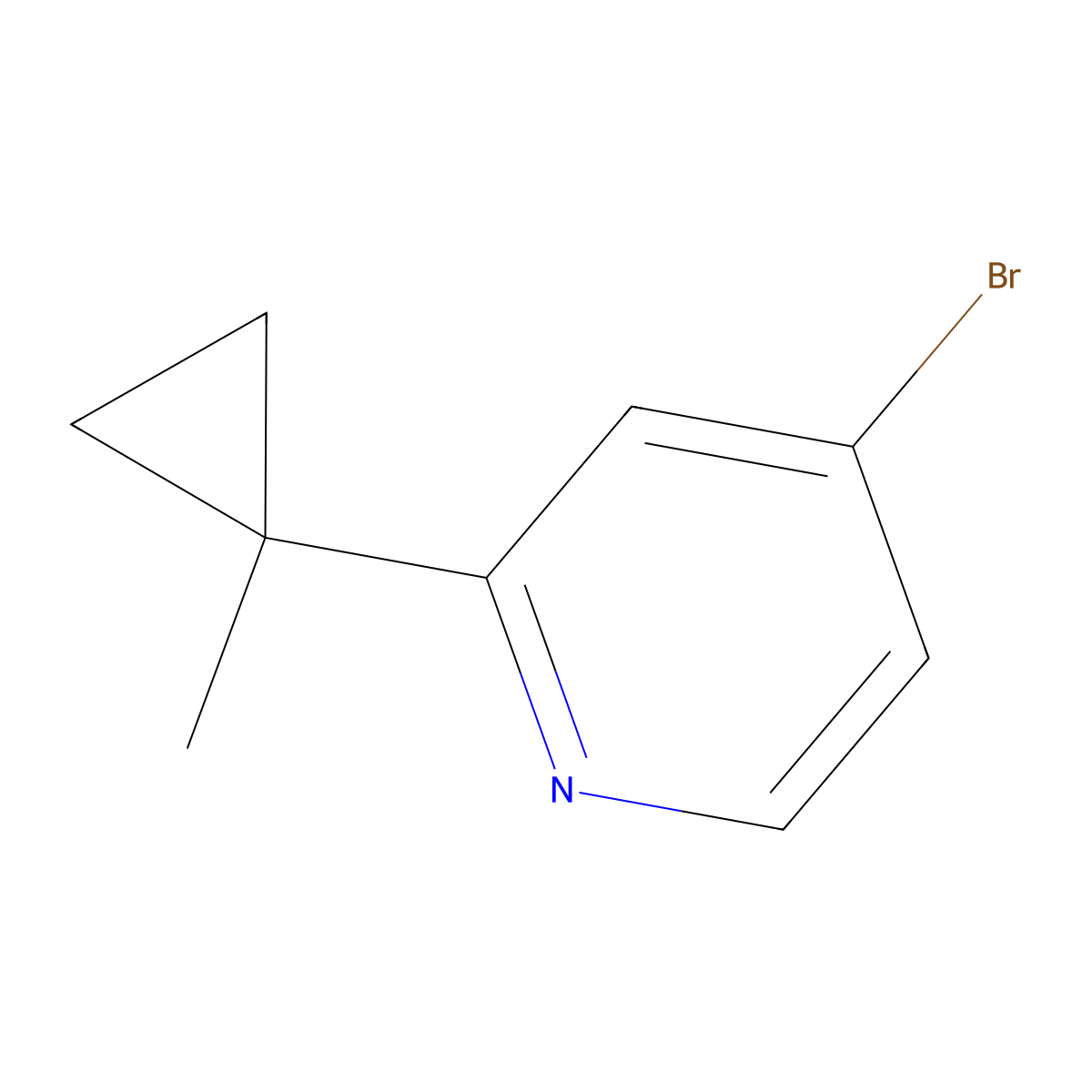 4-Bromo-2-(1-methylcyclopropyl)pyridine molecular structure, CAS 1163707-47-8