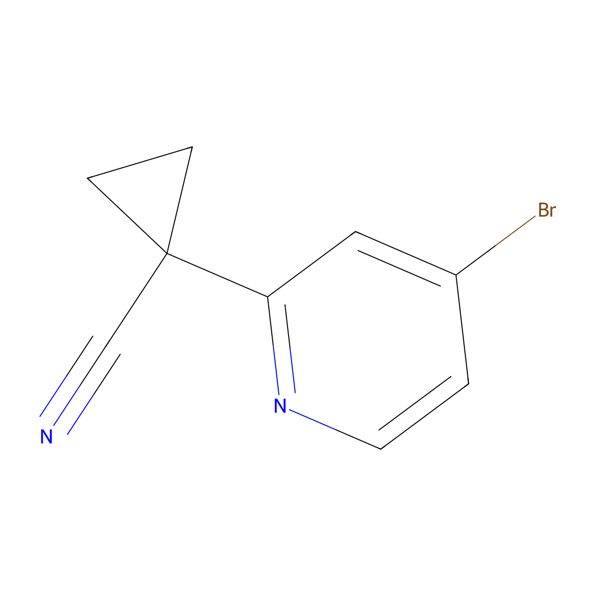 1-(4-Bromopyridin-2-yl)cyclopropanecarbonitrile molecular structure, CAS 1163707-56-9