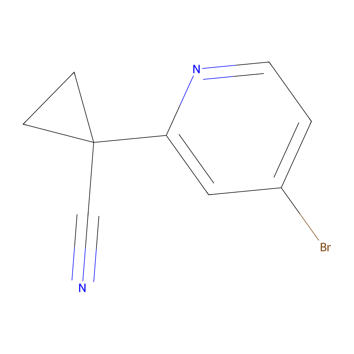1-(4-Bromopyridin-2-yl)cyclopropanecarbonitrile molecular structure, CAS 1163707-56-9